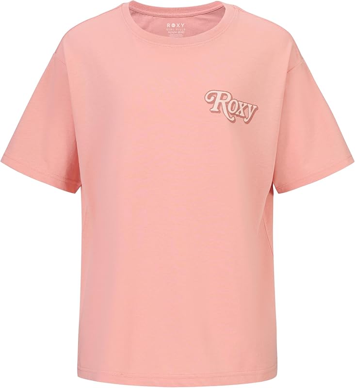 remera de manga corta con logo de corte extragrande para niña, remera gráfica con cuello redondo, suave y cómoda