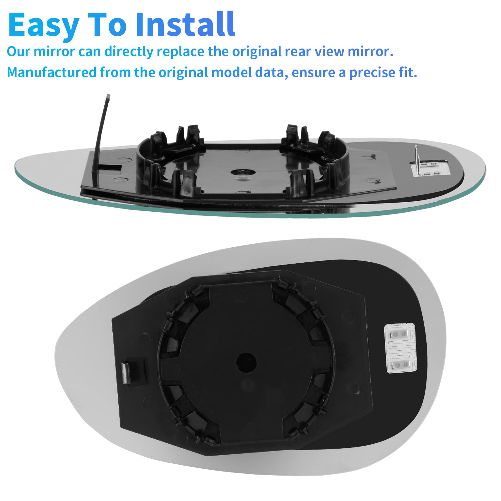 Verwarmd Zijspiegelglas voor FIAT 500 Grande Punto 500C/X/L 2007-2020,Bolle Anti-Dodehoekspiegel Buitenspiegelglas Met Achterplaat Auto Achteraf Inbouwaccessoires,Right-2012