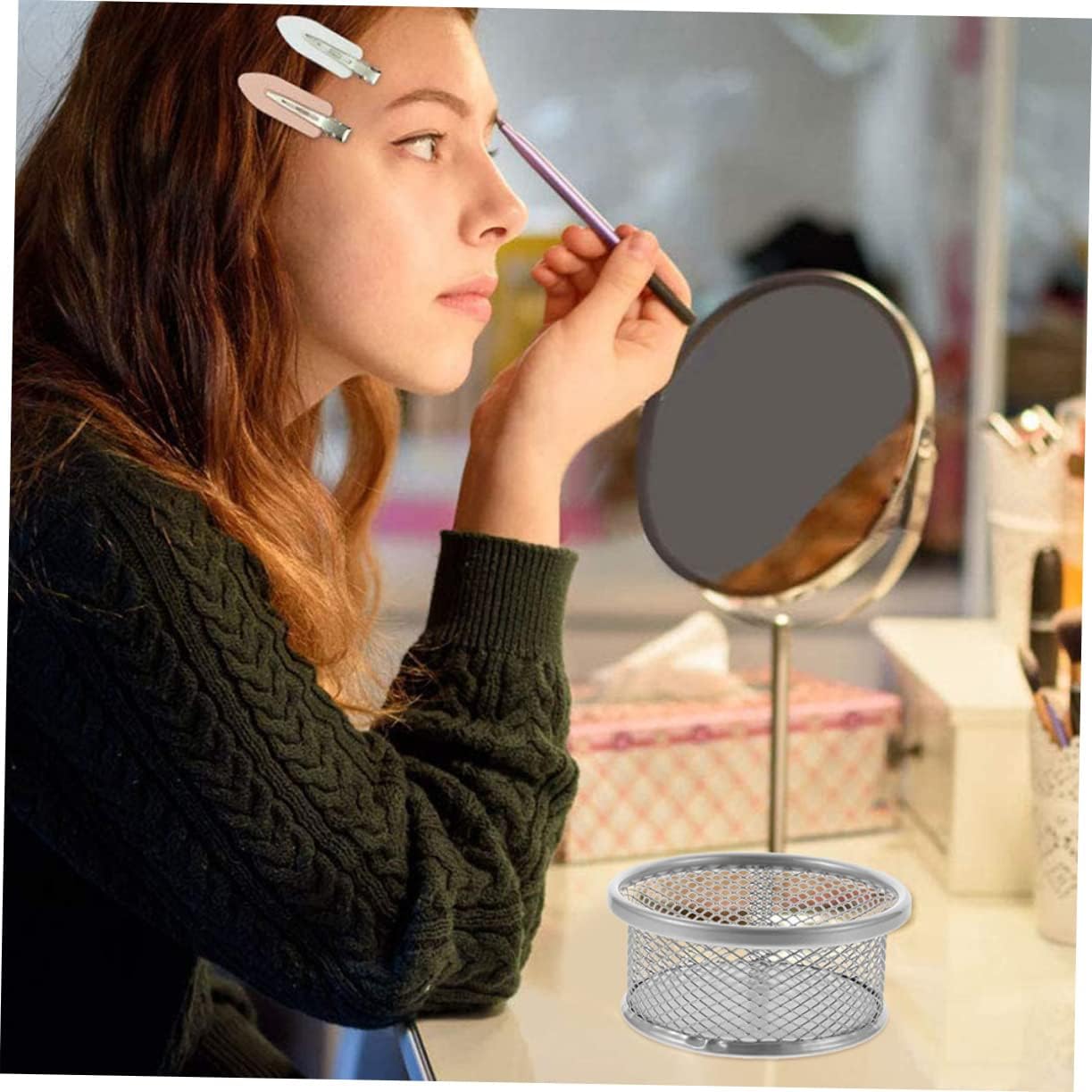 8Pcs Mesh Paperclip Holders Desktop Organizer for Office Supplies for Storing Clips Pins and Items Lightweight Portable Storage