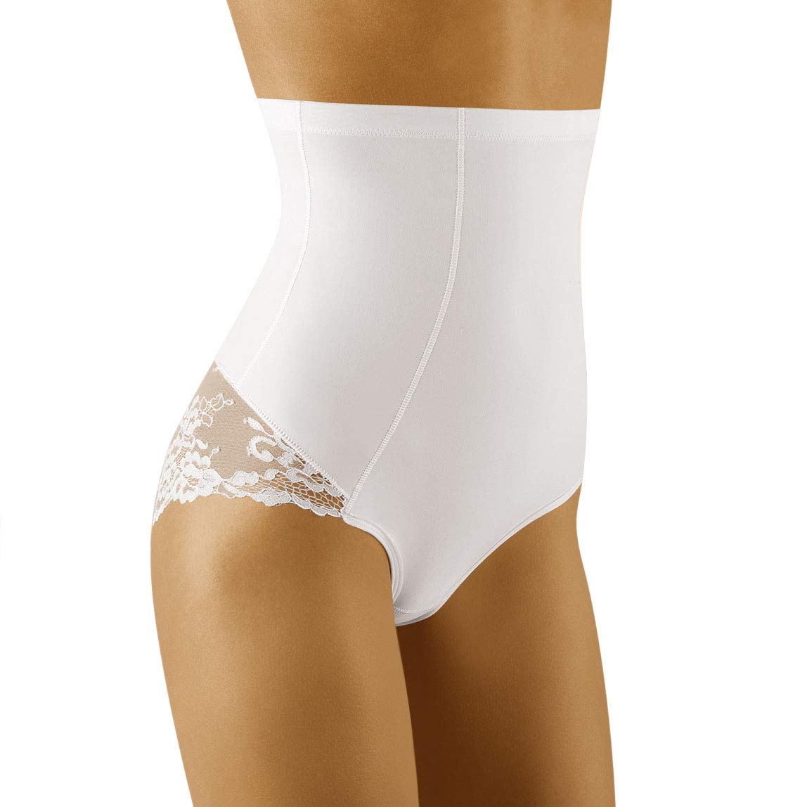 Wolbar Shapewear High Waisted Briefs WB423, White,M