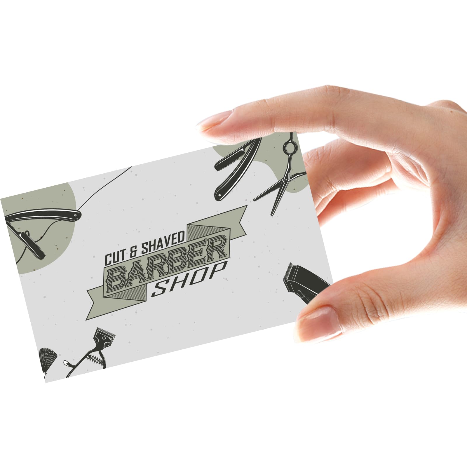 Personalised Business Cards - Custom Business Cards with Logo Picture Customizable Waterproof for Small 300gsm Matte Paper Front & Back Sides Printed 3.5" X 2" (Hair Salon)