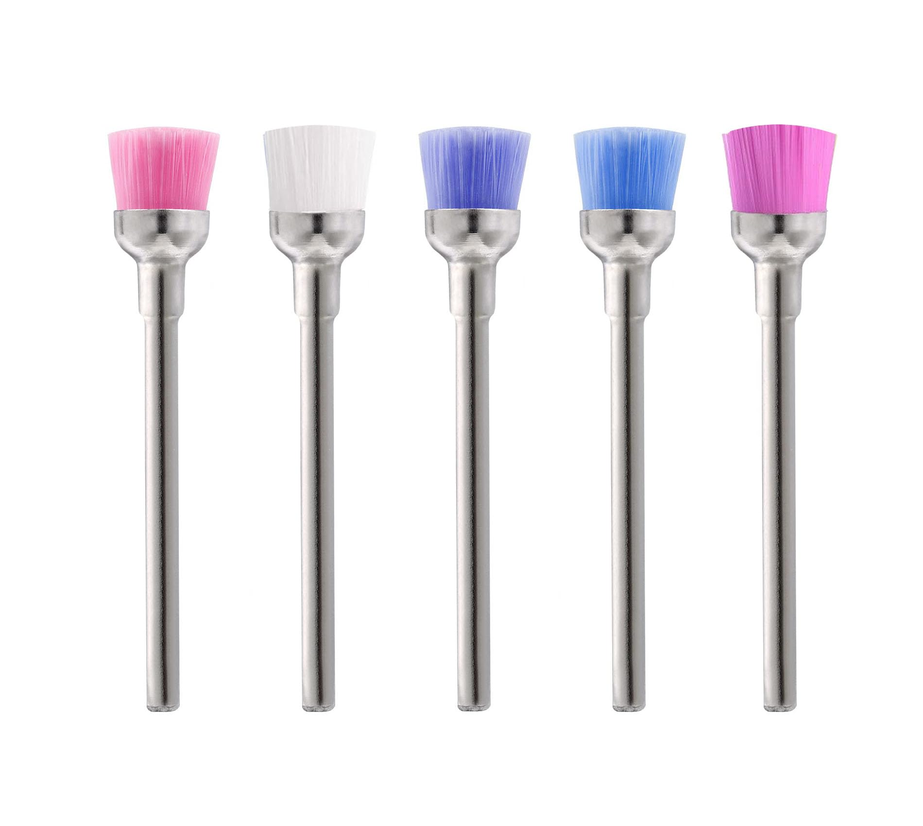 Juego de 5 brocas de uñas multicolores, cepillos de limpieza profesionales, accesorios de manicura
