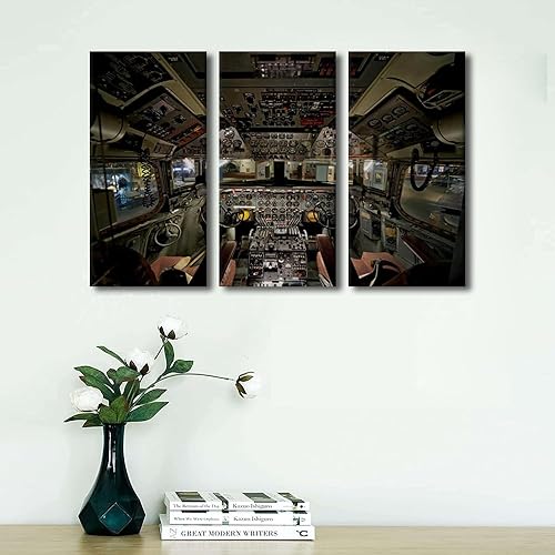 Miniatura 39 de Lienzo decorativo para pared, 3 piezas, póster de nariz de avión, arte de hélice gris, decoración del hogar, lienzo inspirador, decoración de pared