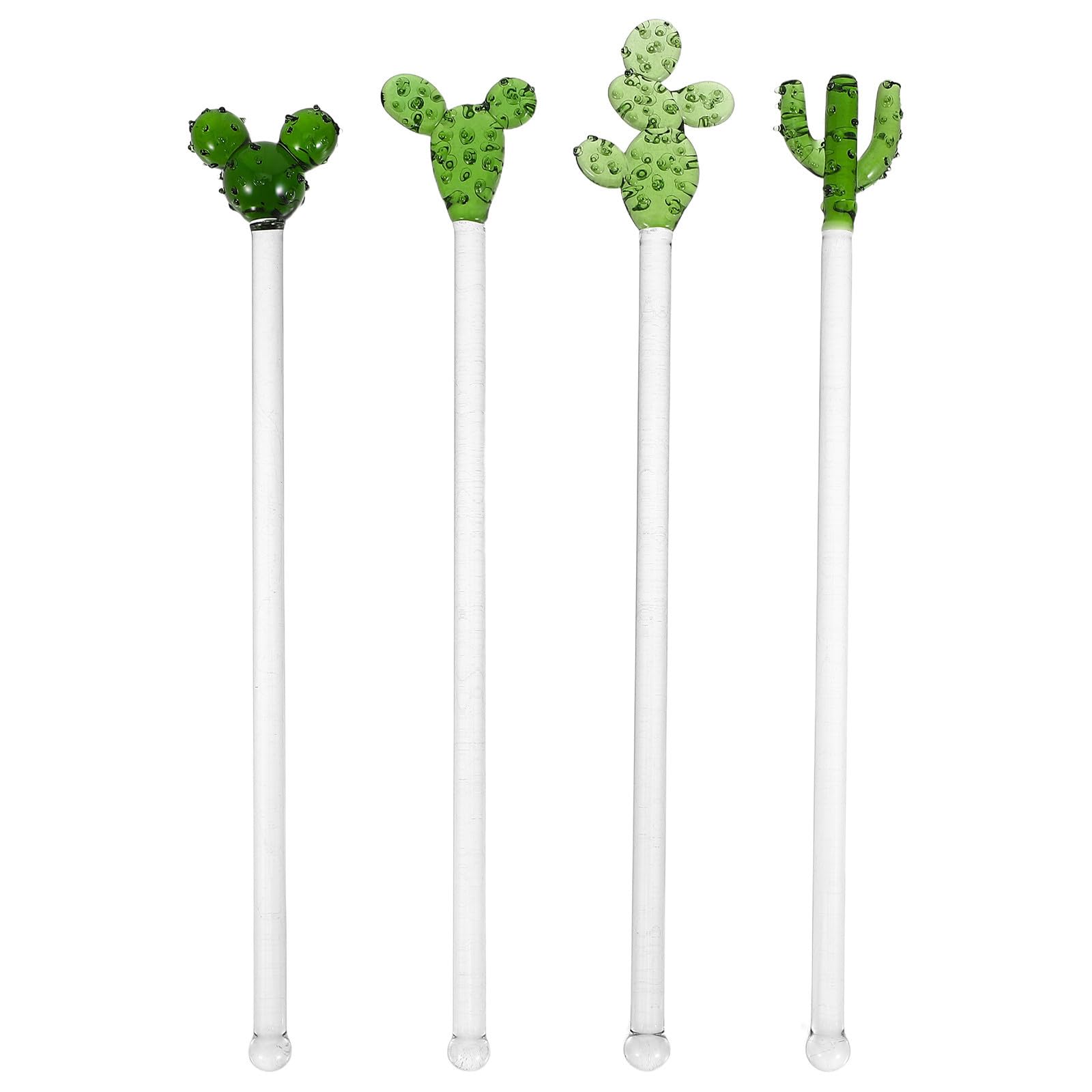 Agitadores de vidrio reutilizables de cactus para evitar plásticos en tus cócteles