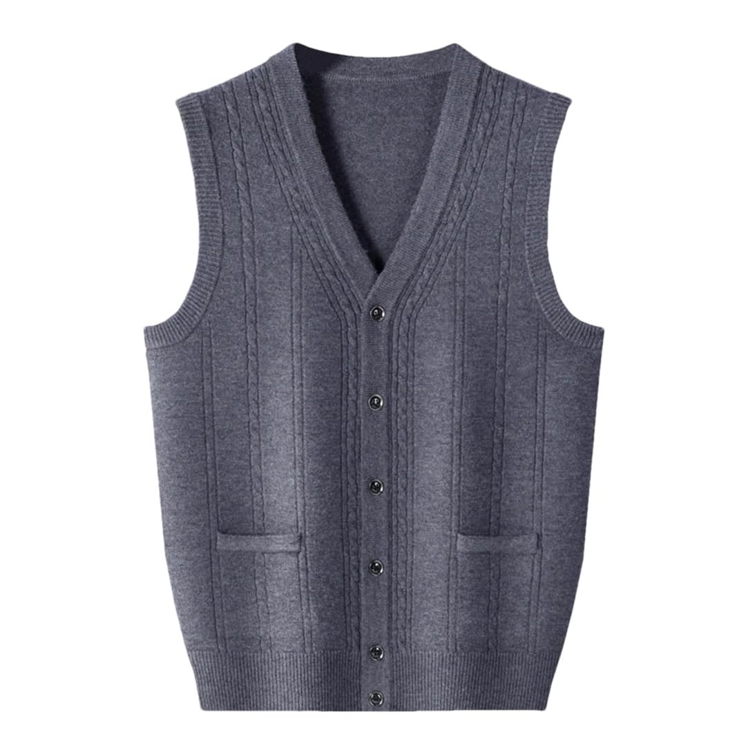 Chaleco cárdigan de cachemira para hombre