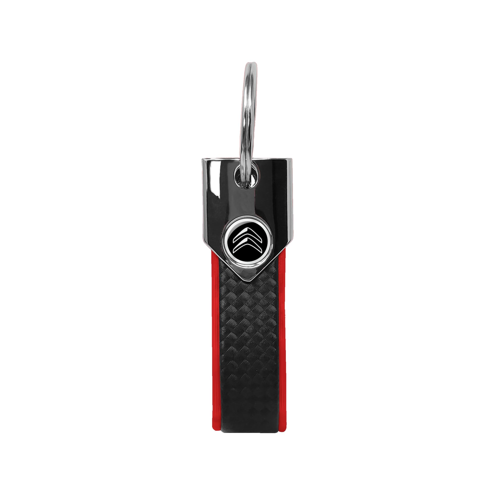 Citroen Official Holographic Keyring Carbon, Red Black Logo, Taglia unica