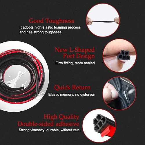 Miniatura 3 de Tira de sellado de puerta de automóvil, tira de sellado impermeable para automóvil, aislamiento de ruido, protector de borde de puerta de automóvil,