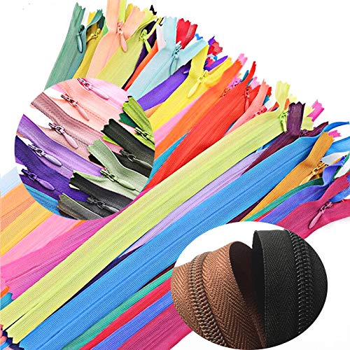 Estrattore Ziper, fissatore di cerniere, Sliders Zipper,Sewing Zips,Ended Zip Fasteners,10 pieces 3# Invisible Zippers Nylon Coil Tailor Zipper for sewing fabric accessories(K,45 cm)