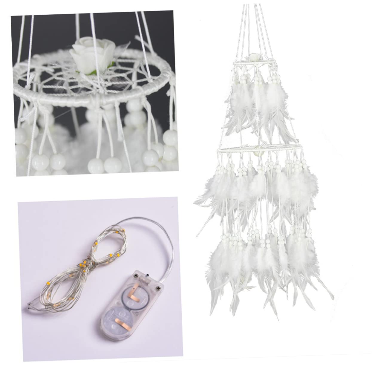 HOLIDYOYO Hanging Dream Catcher Pendant Boho Style Wall Hanging Dreamcatcher Ornament for Home Dream Catcher Light Decor