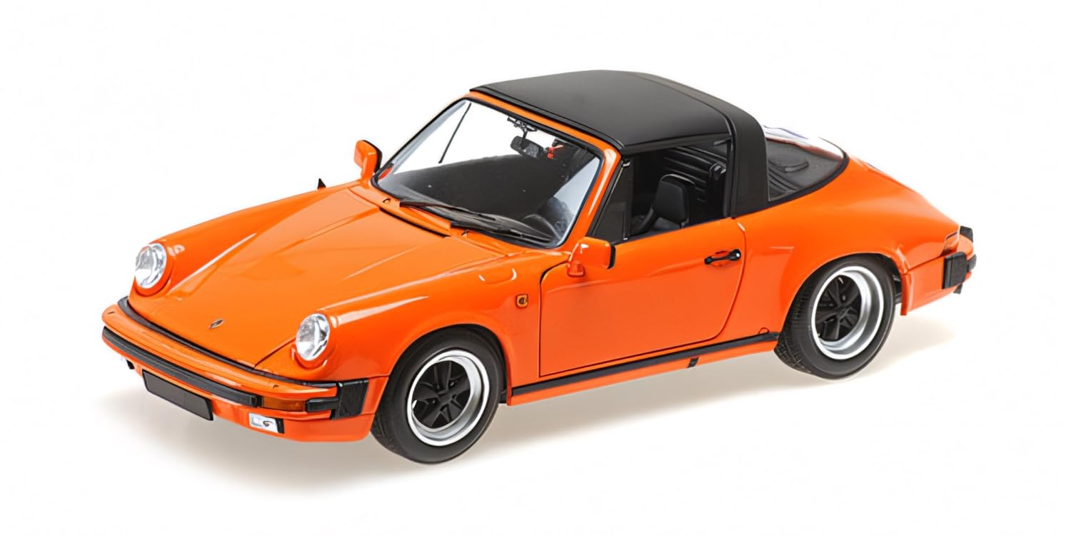 Minichamps 100063064 - Porsch. 911 Carrer. 3.2 Targa Orange with Openings 1983 - maßstab 1/18 - Modellauto