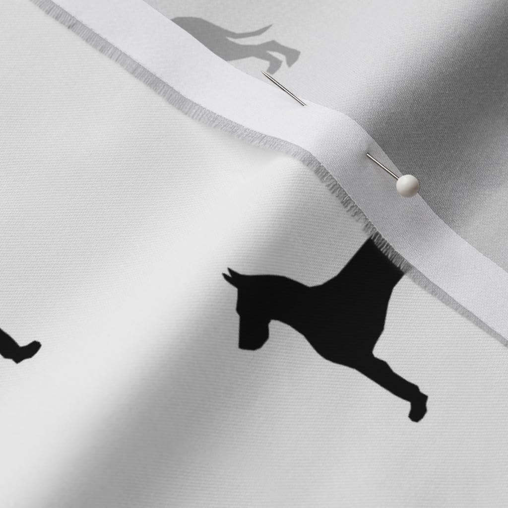 Spoonflower Fabric - Great Dane Silhouette Dog White Breed Pet Friendly Pets Printed on Organic Cotton Sateen Fabric by The Yard - Sewing Quilting Apparel Home Decor