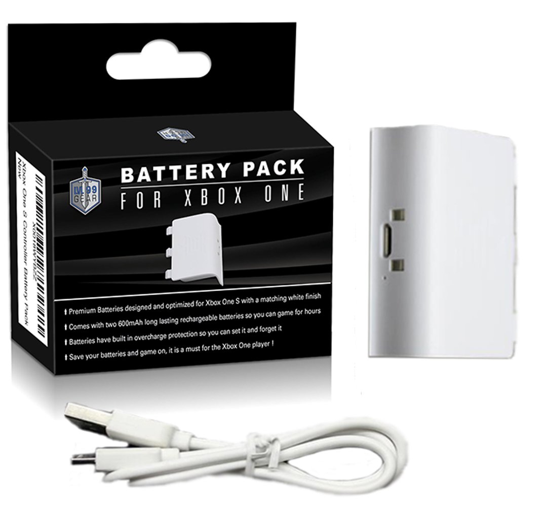 Xbox One S White Controller Battery Pack - Supercharged Charge & Play Kit
