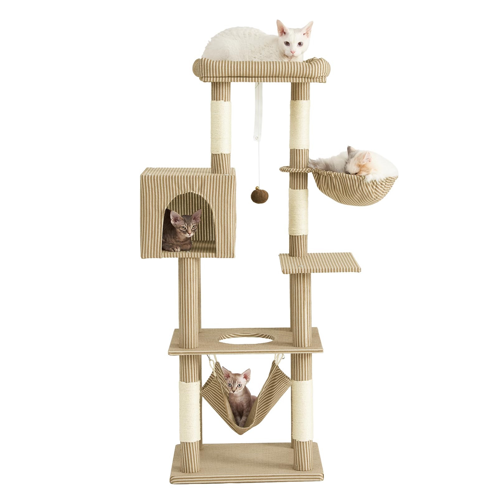 Amazon.co.jp: AIFY キャットタワー 大型猫用 多頭飼い 省スペース