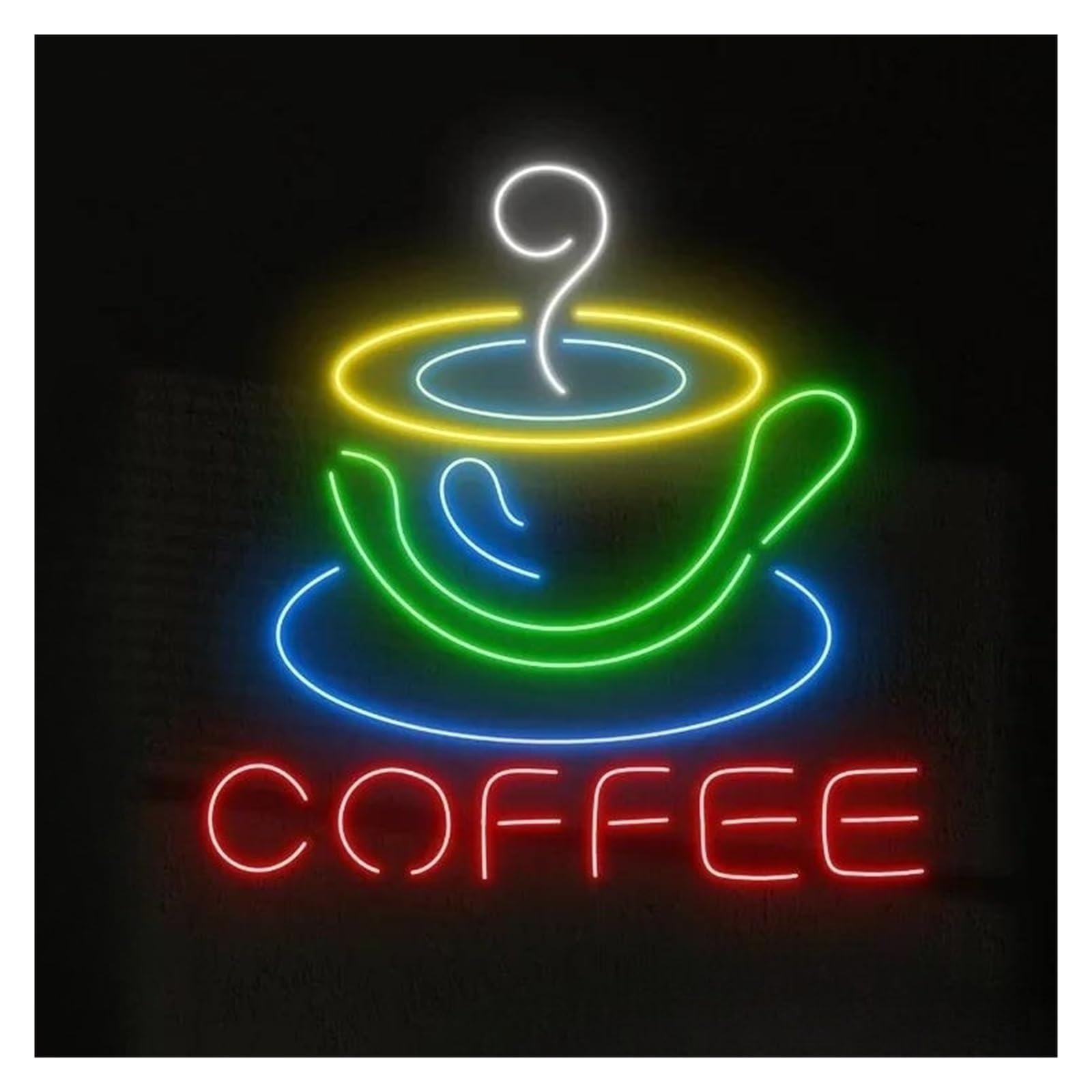 LEMST Sign Lamp Coffee Neon Sign Coffee Cup Light for Coffee Shop Club Office Hotel Cafe Store Wedding Birthday Party Wall Art Decor 38cmx35cm
