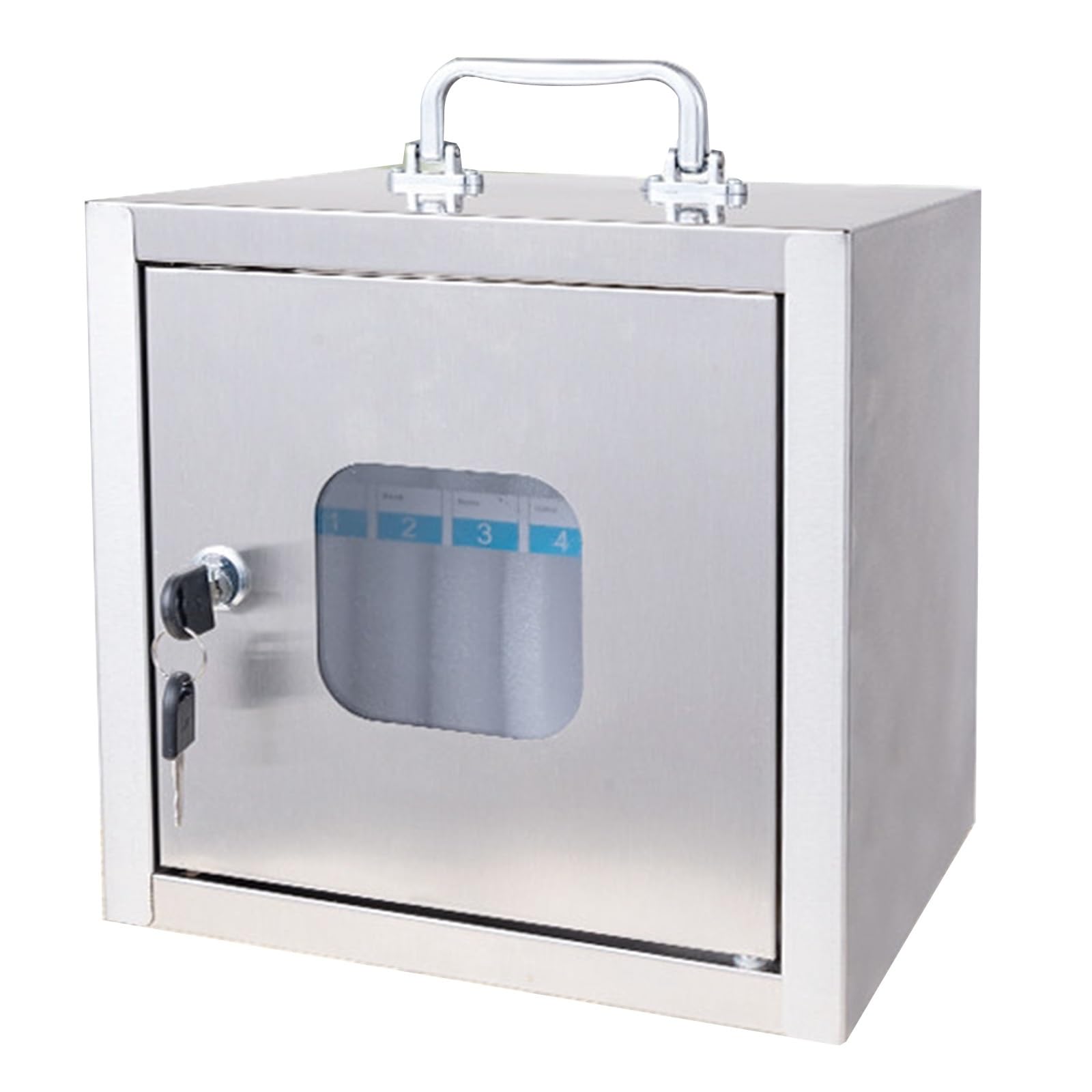 Stainless Steel Mobile Phone Storage Box With Lock, Cell Phone Locker For School Student Office Factory Company, Portable Management Case (12-60 Slots)(12 bits)