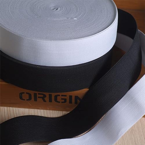 Magnoloran Elastic Band for Sewing, 1.5 Inch Elastic for Sewing Elastic Straps Wig Band Edge Band Knit Spool Sewing Band for Waistbands Pants Clothes & Lace Front Wigs((10 Yard Black, 10 Yard White) - Thumbnail 6