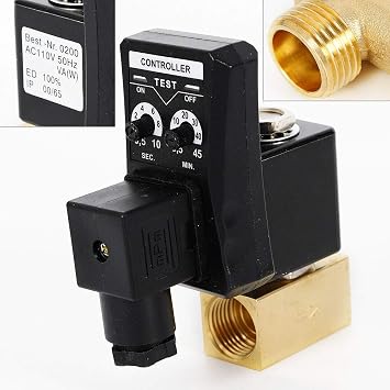 Automatic Drain Valve 1/2 Electronic Timed 2 way Direct-acting Air Compressor Gas Tank Drain Valve AC 110V 50Hz (US Stock)