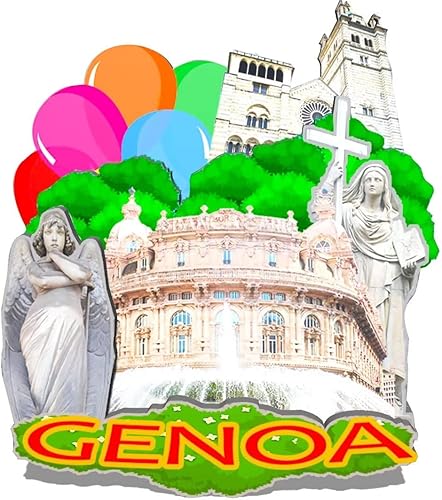 Miniatura 1 de Imán de Génova de Italia para nevera de madera 3D, monumentos de viaje, coleccionables, recuerdos, decoración hecha a mano -135