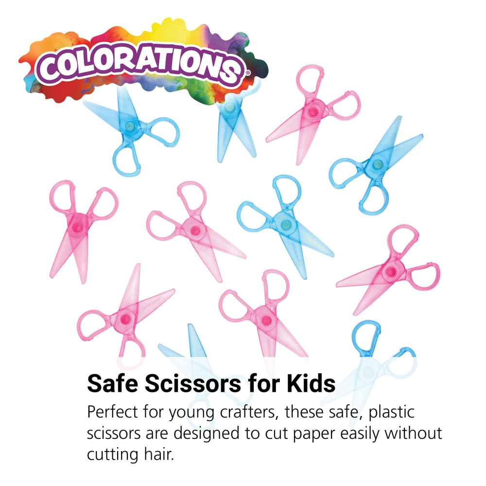 Coloraciones de tijeras de plástico, conjunto de 12