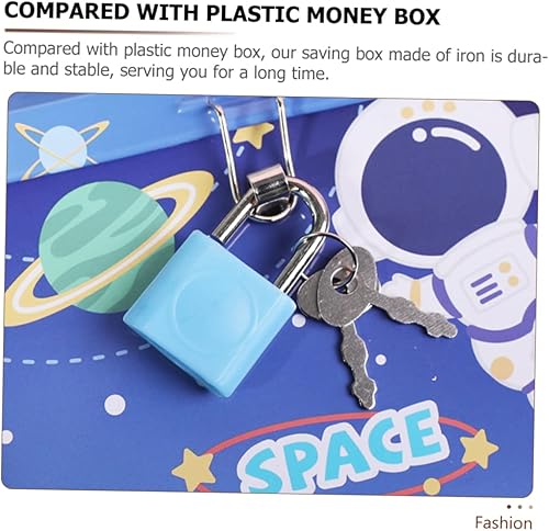 Miniatura 3 de VICASKY Caja de 2 unidades de alcancía para ahorrar monedas, contenedores de almacenamiento de estaño para niños, Alcancias, Tarro de almacenamiento