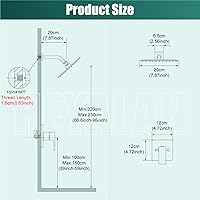 Vista 6 de Heyalan Juego de Cabezal de Ducha y Mango de 8 Pulgadas Juego de Grifo de Ducha Cuadrado Sistema de Ducha de Lluvia para Baño Cabezal de Ducha