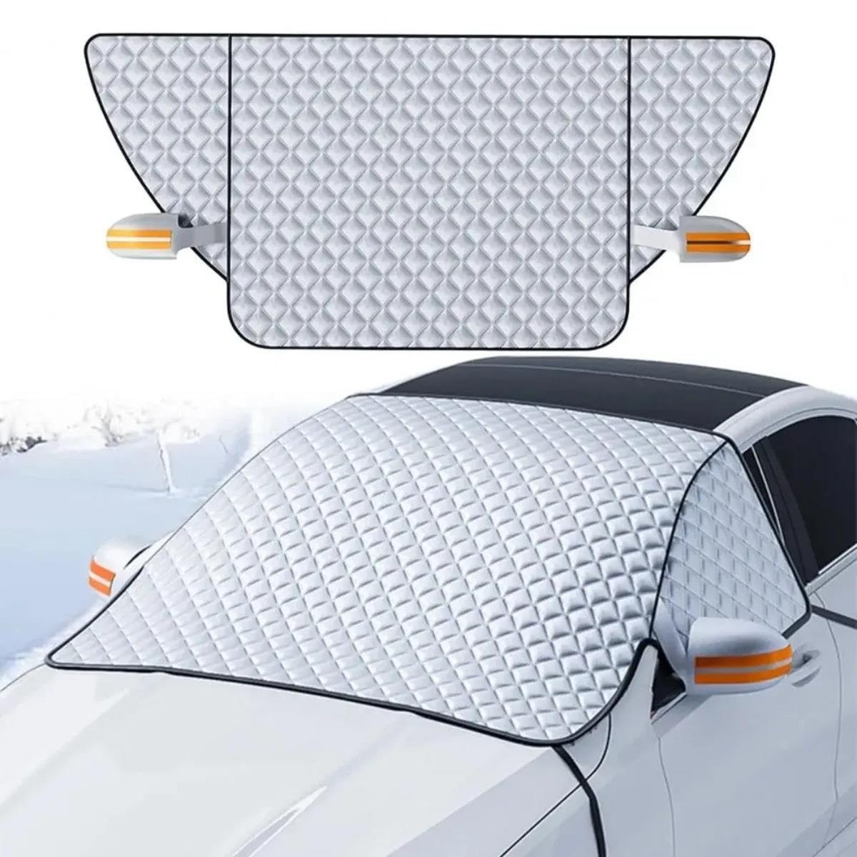 Générique Couverture Pare-Brise Magnétique Voiture, Anti-Neige, Protection Coupe-Vent Universelle pour Fenêtre Camion SUV, d'hiver Laine Coton Anti Gel Pare Protection Voiture