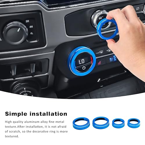Miniatura 3 de Auovo Cubierta de perilla de CA compatible con Ford F150 2021-2023, accesorios de aire acondicionado, cubiertas de perilla de aire acondicionado,