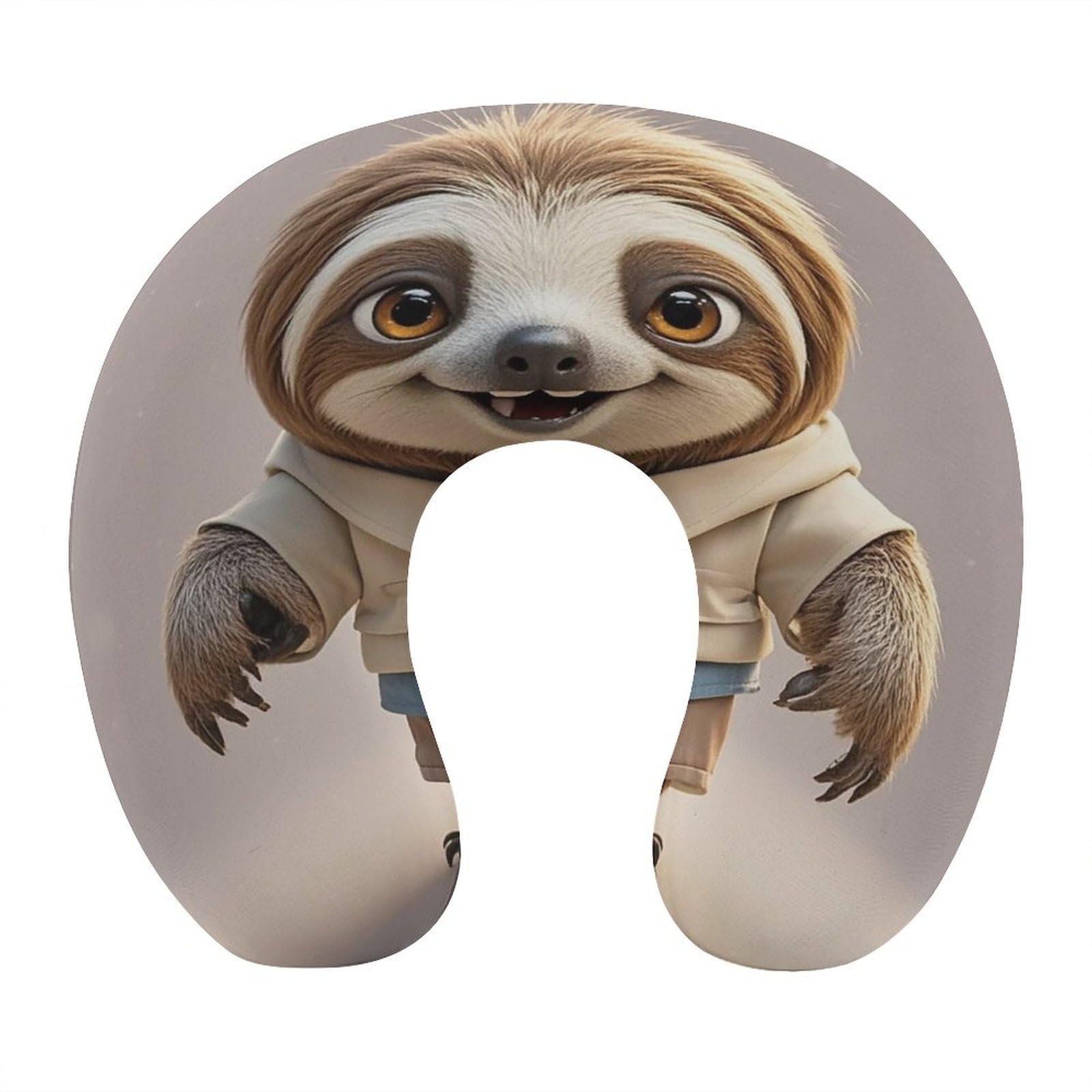 FekiLoot Funny Sloth Travel Pillow Comfortable U Shape Memory Foam Pillows Neck and Head Support Portable Travel Neck Pillow Suitable for Planes Trains Self-Driving Cars