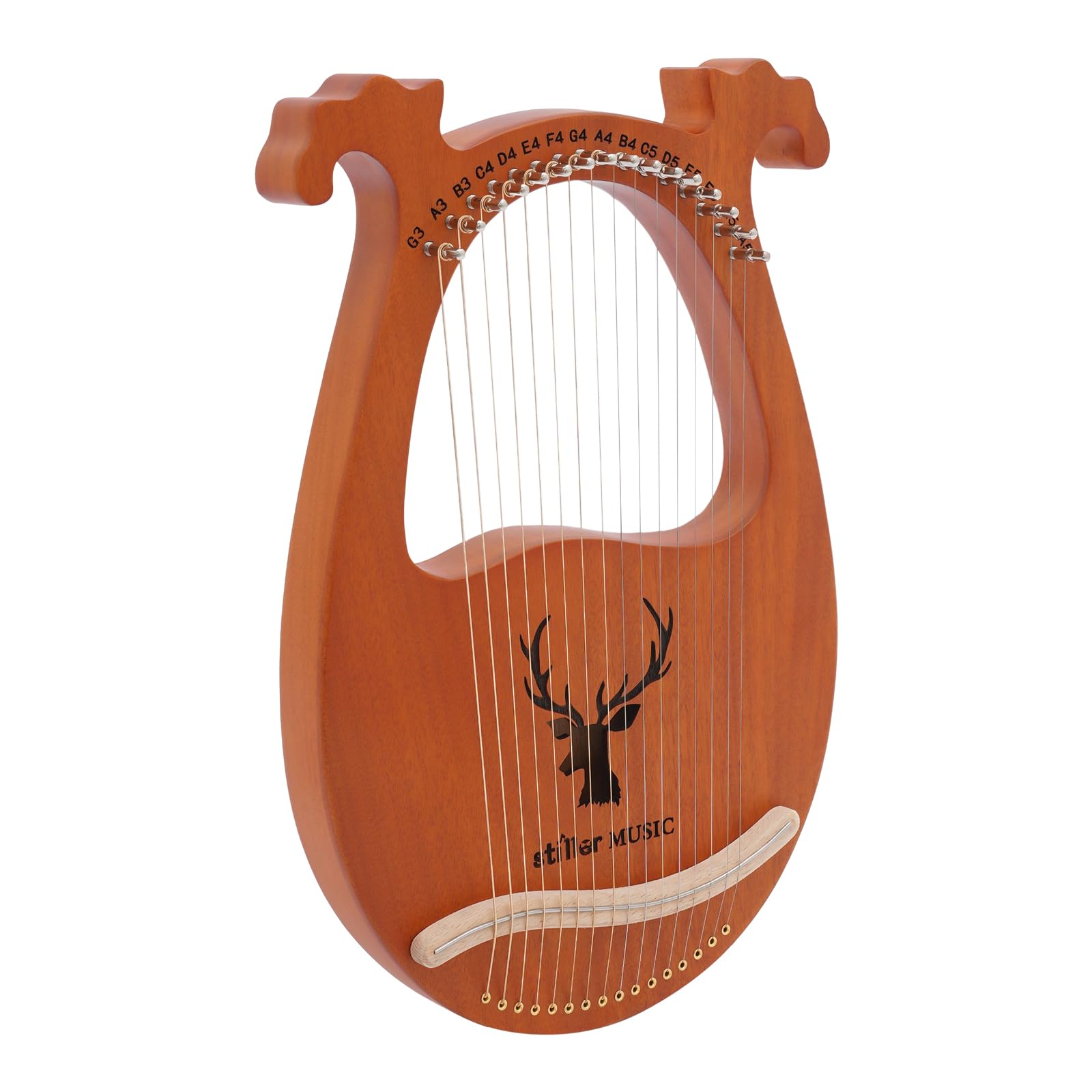 Lira Arpa, 16 corde, piccolo strumento di arpa, Lyre Harp con chiave a accordo, plettri e stracci, arpa portatile in mogano massiccio, per adulti, bambini, principianti