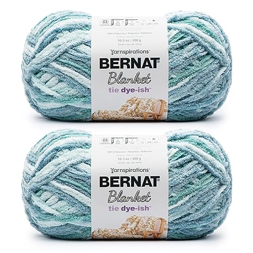 Image of Bernat Blanket Tie Dye-Ish Tropical Sea Yarn - 2 Pack of 10.5oz /300g - Polyester - #6 Super Bulky - 220 Yards - Knitting & Crochet