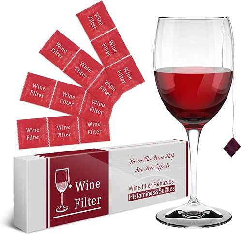WEESIGEI Purificador de sulfito de filtro de vino removedor de filtros de vino, histaminas sulfito, alivia los dolores de cabeza y previene las