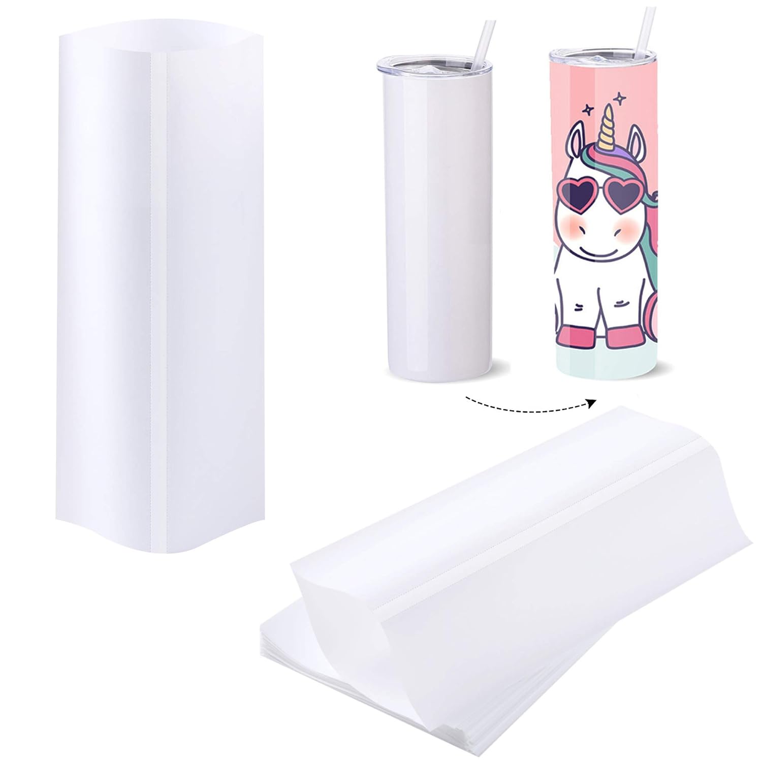 Sublimation Shrink Wrap Film, 30pcs Extra Thick White Heat Sublimation