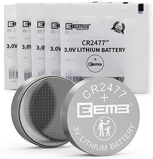 EEMB 5 Pack CR2477 Battery 3V Lithium Battery Button Coin Cell Batteries 2477 Batteries DL2477, ECR2477 for Electronic Candle, Light, Remote Control, Key Fob, Alarm, Contact Sensor, Smart Devices…