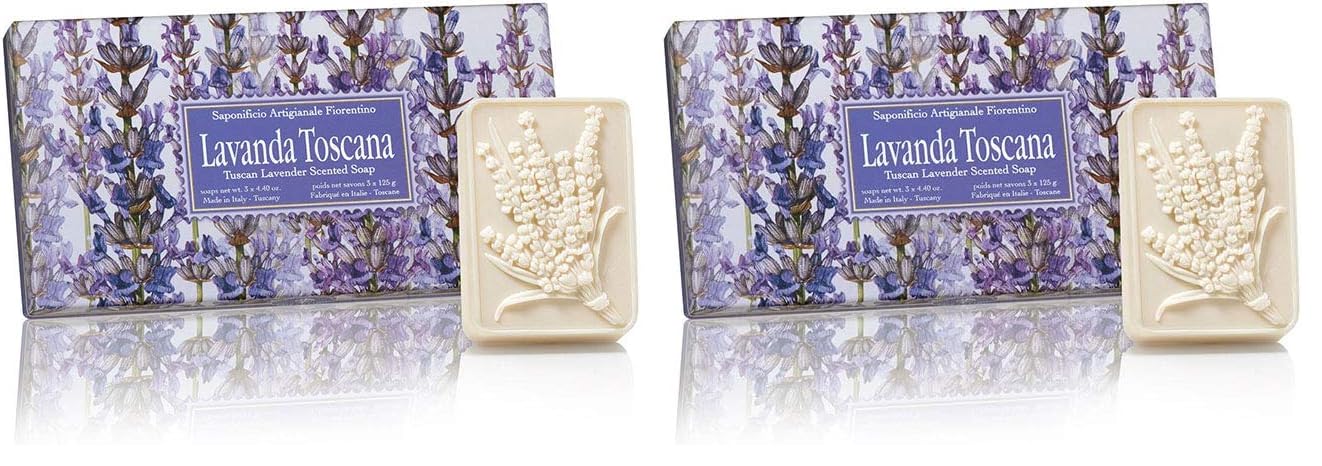 Saponificio Artigianale Fiorentino Sabun 3x125 Gr -Tuscan Lavender (2 paketi)