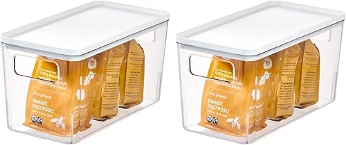 iDesign Rosanna Pansino - Contenedor de plástico reciclado para almacenamiento de cocina con tapa, contenedor transparente/tapa de malvavisco, 6 x