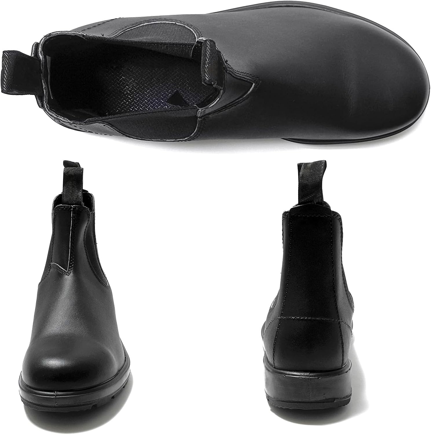 Men'S Waterproof Block Heel Chelsea Boots Retro Non-Slip Pull-On Work Hiking Boots - Image 5