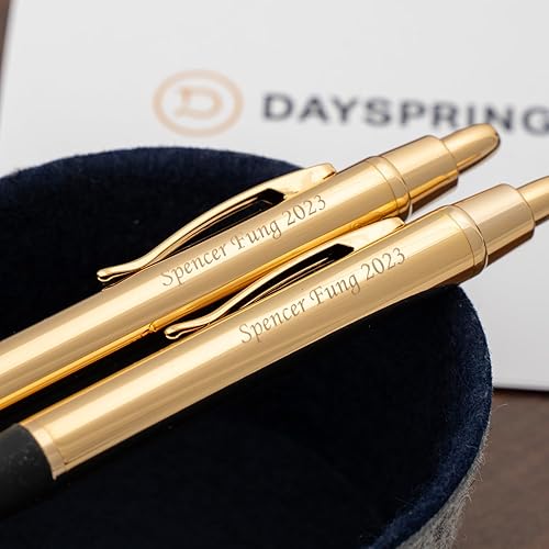 Miniatura 7 de Dayspring Pens - Juego de bolígrafos y lápices de regalo chapados en oro de 18 quilates Grabado a medida rápido gran regalo para hombres o mujeres