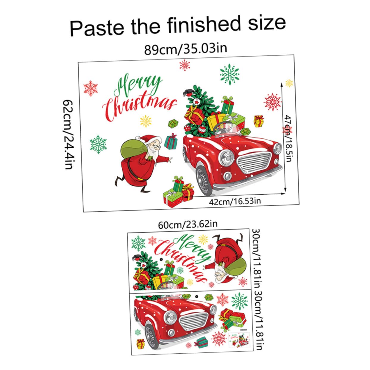 Alipis 4 Set Adesivo murale natalizio decalcomanie di babbo natale adesivo porta natale decorazioni invernali albero adesivo decorazioni natalizie per finestre vetrofanie natalizie