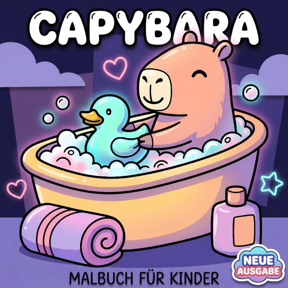 Capybara Malbuch: Eine Süße Sammlung Mit Über 60 Motiven Für Kinder, Teens Und Alle, Die Entspannung Kreativ Genießen