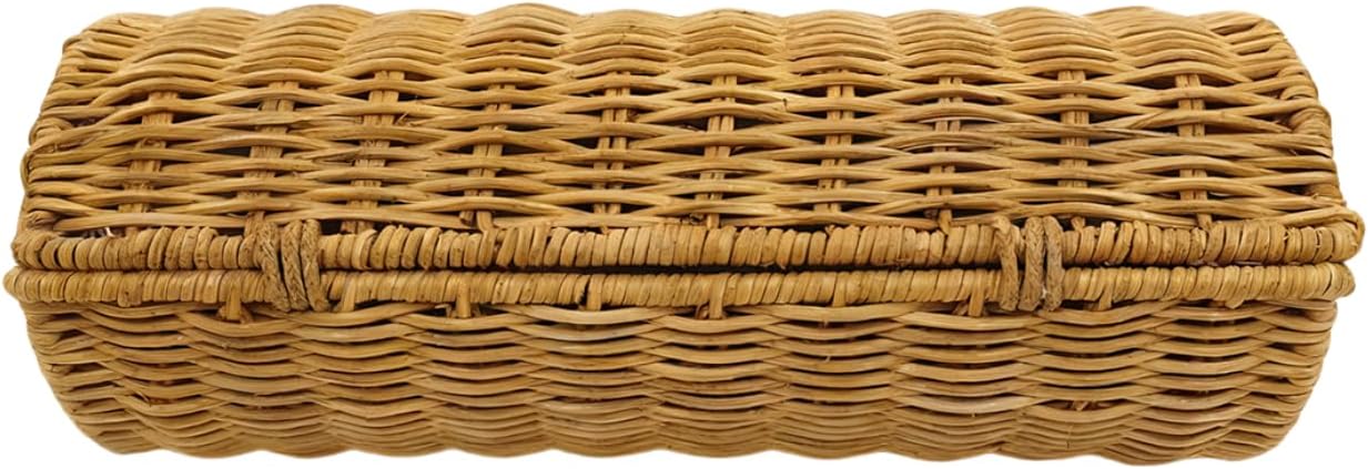 UMREN Hand-woven Shell Shaped Rattan Clutch Bag Summer Straw Clutch Purse Beach Wicker Handbags for Women Vacation Travel Bag Brown 2