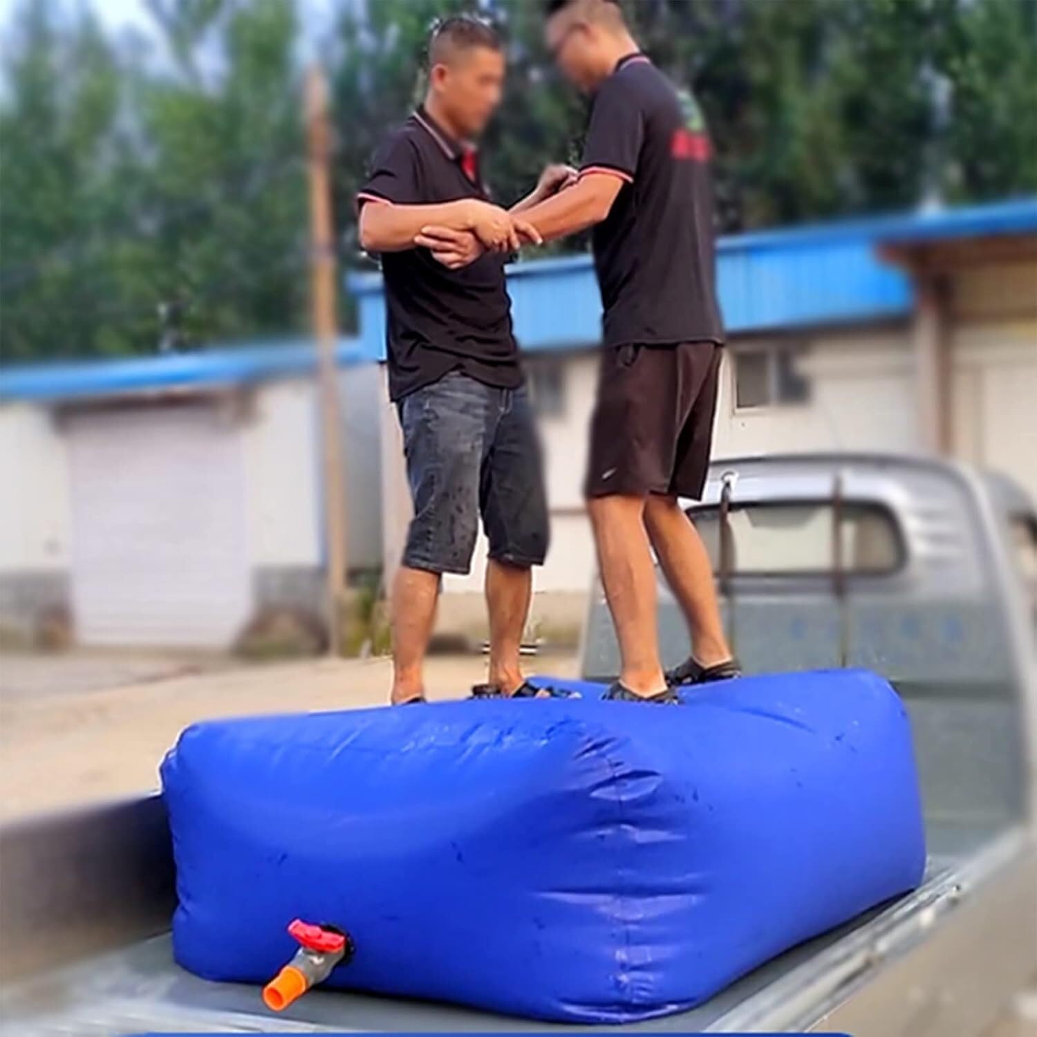 Bolsa/contenedor de Almacenamiento de Agua, Tanque de Agua Plegable para Jardines y Granjas al Aire Libre, Suministro de Agua de Emergencia 1 * 0,6 * 0,35 Metros
