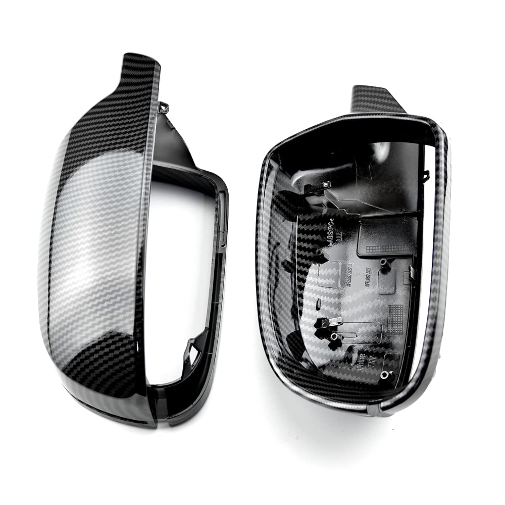 1 paio di alloggiamenti per specchietti retrovisori esterni Cappucci di copertura per specchietti retrovisori compatibili con Au-di A4 B8.5 2011-2016-Modello in fibra di carbonio