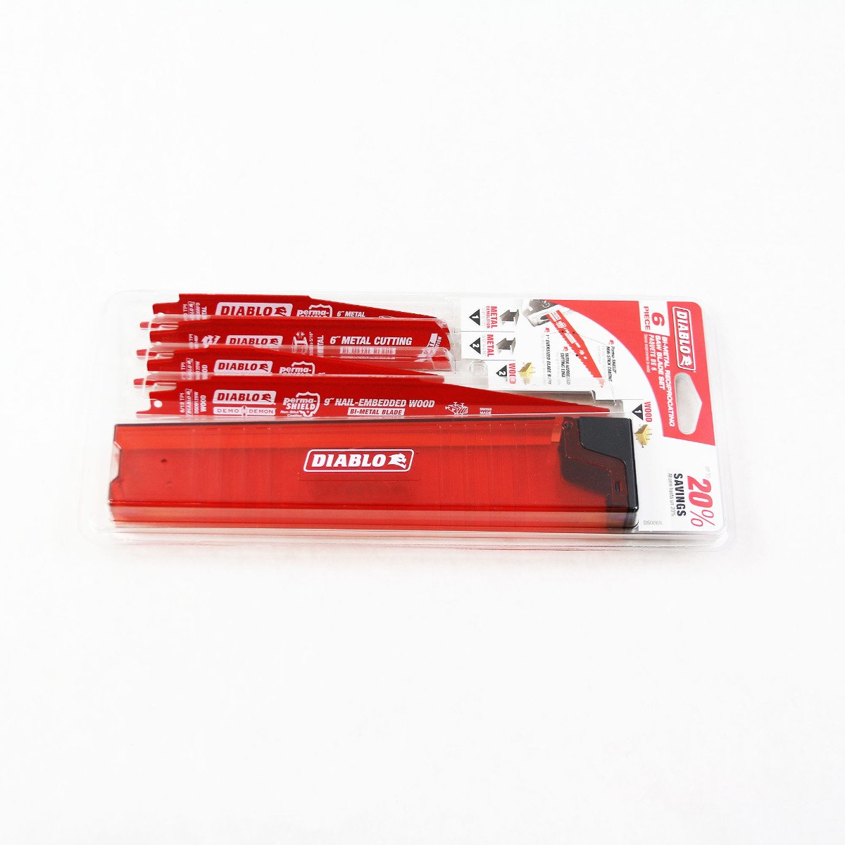Diablo Bi-Metal Reciprocating Saw Blade Set - for Nail-Embedded Wood and Metal Cutting/Demolition Applications - Variety TPI, 6" and 9" Length, 6-Piece - DS006S