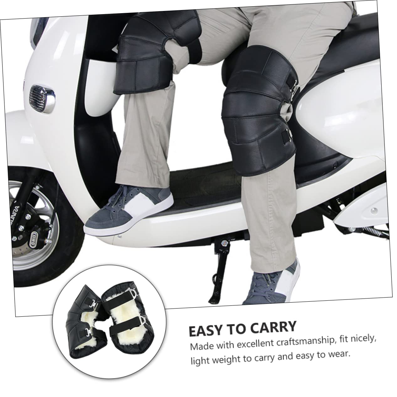 BESPORTBLE 1pair Motorcycle Warm-keeping Kneecaps Protective Gear Windproof Knee Sleeves for Outdoor Riding Lightweight and Elastic Design for Cycling and Sports Activities