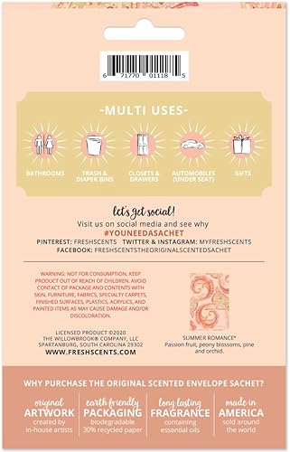 Miniatura 60 de WillowBrook Fresh Scents - Paquete de bolsitas perfumadas Hello Gorgeous Bolsas ambientadoras para cajones, armarios, autos Paquete de 6