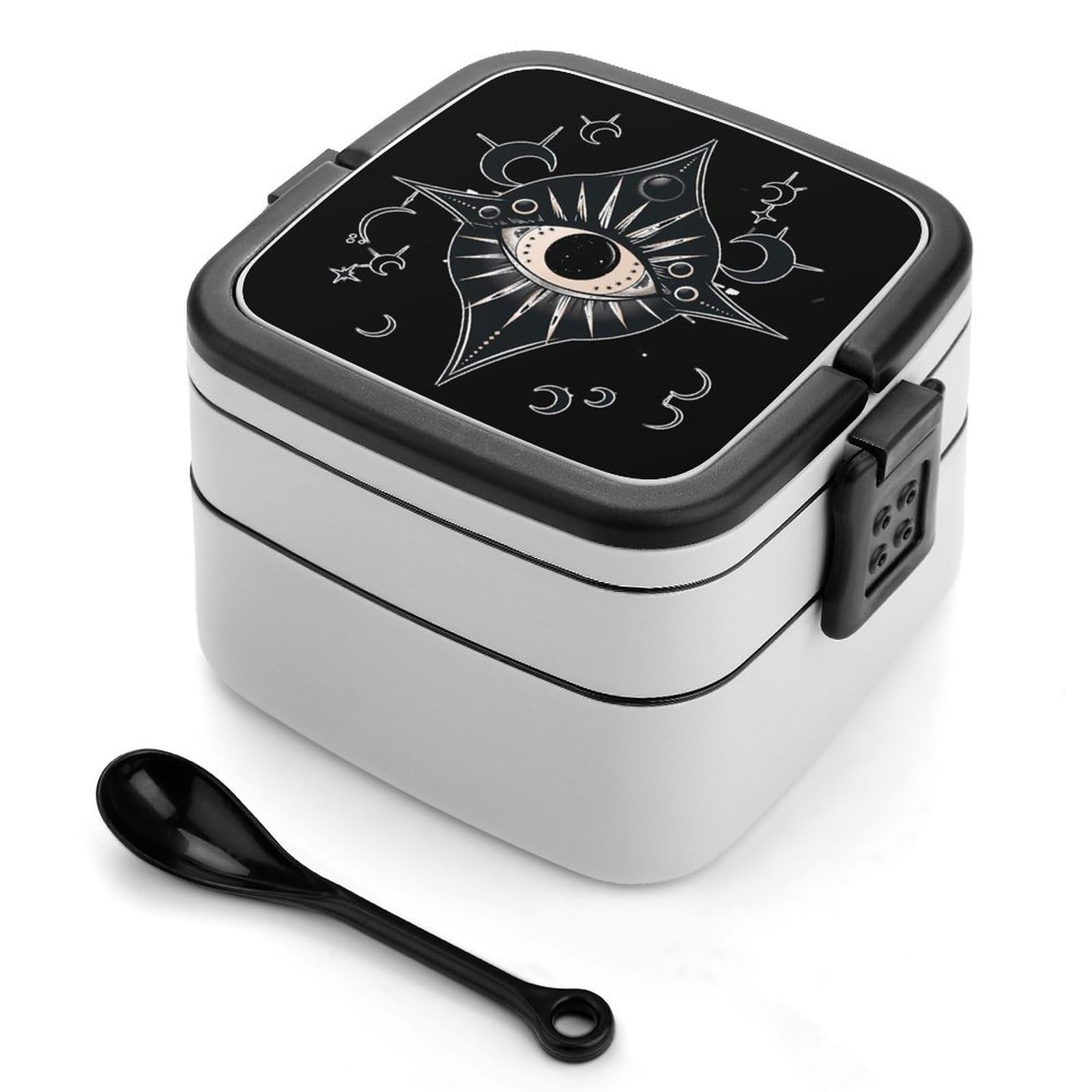 CGSBNGHA Gothic Blackcraft Wiccan Witch Pagan Eye Bento Lunch Box 2 Layer Lunchbox Food Container for Adults Office