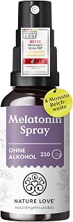 NATURE LOVE® Melatonin Spray – geschmacksneutral – ohne Alkohol – 0,5 mg Melatonin pro Tagesdosis – mit Vitamin B1 und B6 – 30 ml, vegan, alkoholfrei, hochdosiert
