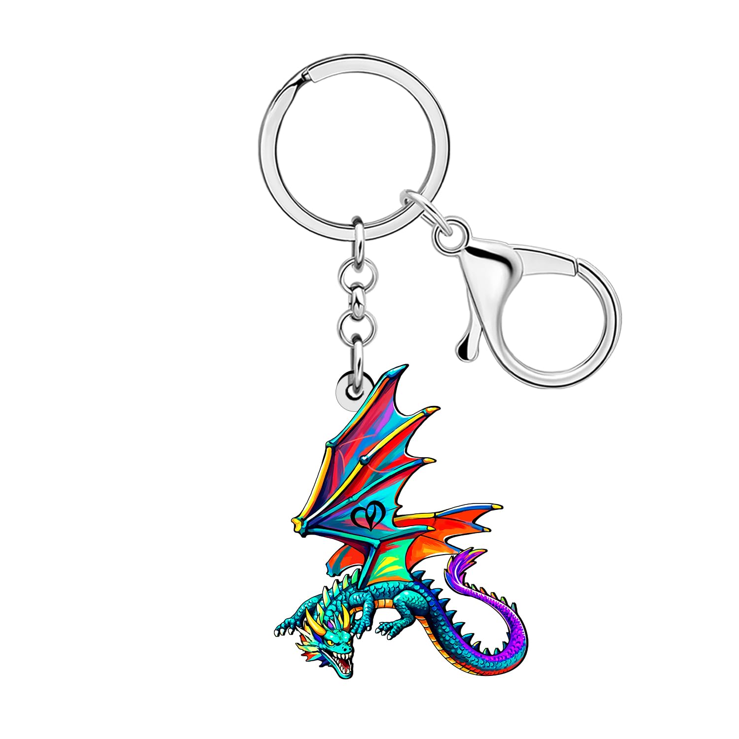 NEWEI Acryl Fantasy Dragon Schlüsselanhänger Zubehör Tasche Anhänger | Mythisch Dinosaurier Schlüsselring Schmuck für Handtasche Geldbörse Rucksack,Cool Drachen Geschenke für Frauen Mädchen Männer