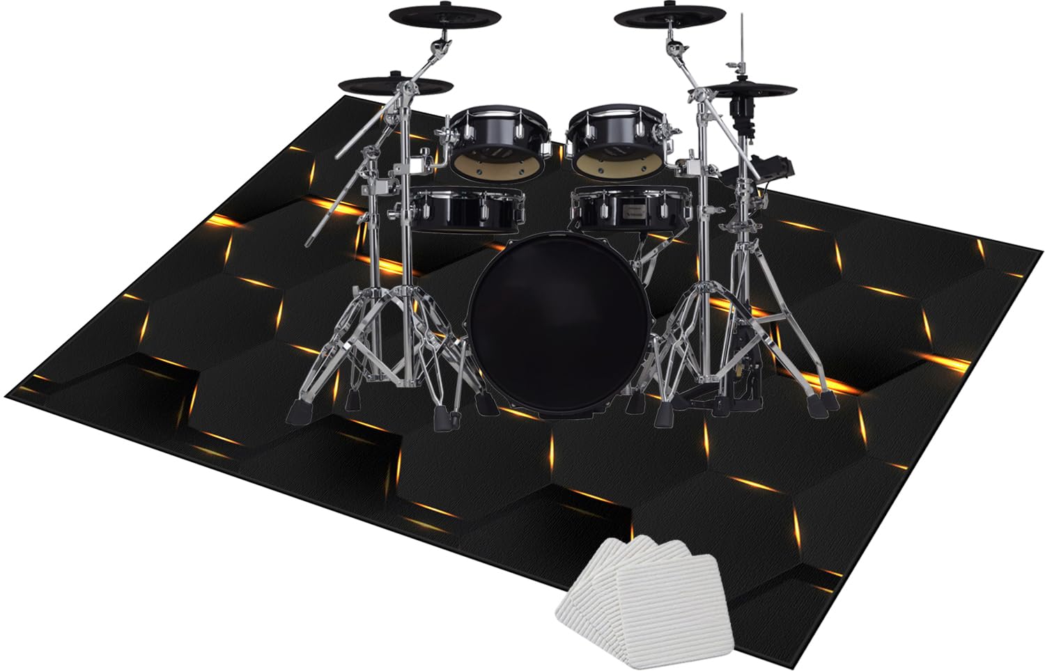 Trommel Teppiche rutschfeste | Schlagzeugteppich | Schlagzeug Teppich für Bass Drum Snare | Quadratische 200 x 170 cm Schallschutzdecke | Akustik Elektrisches Schlagzeug Teppich für Studio | Wohnung