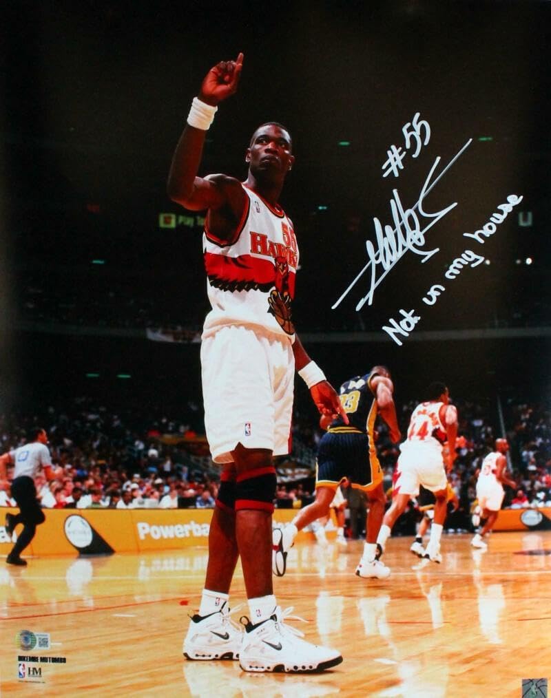 Dikembe Mutombo Autographed Atl. Hawks 16x20 Finger Photo w/Insc.-Beckett W Holo - Autographed NBA Photos